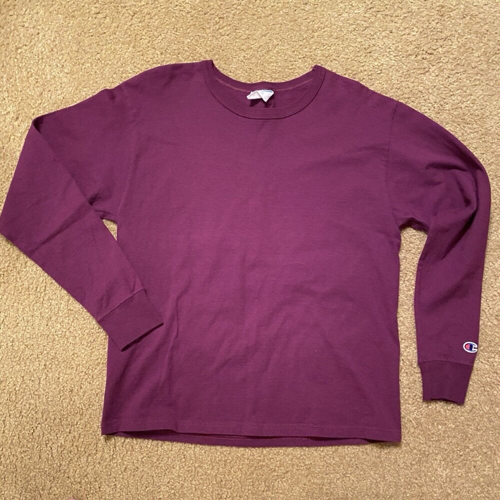 Champion Pullover Long Sleeve Heavy Athletic Jersey Maroon S